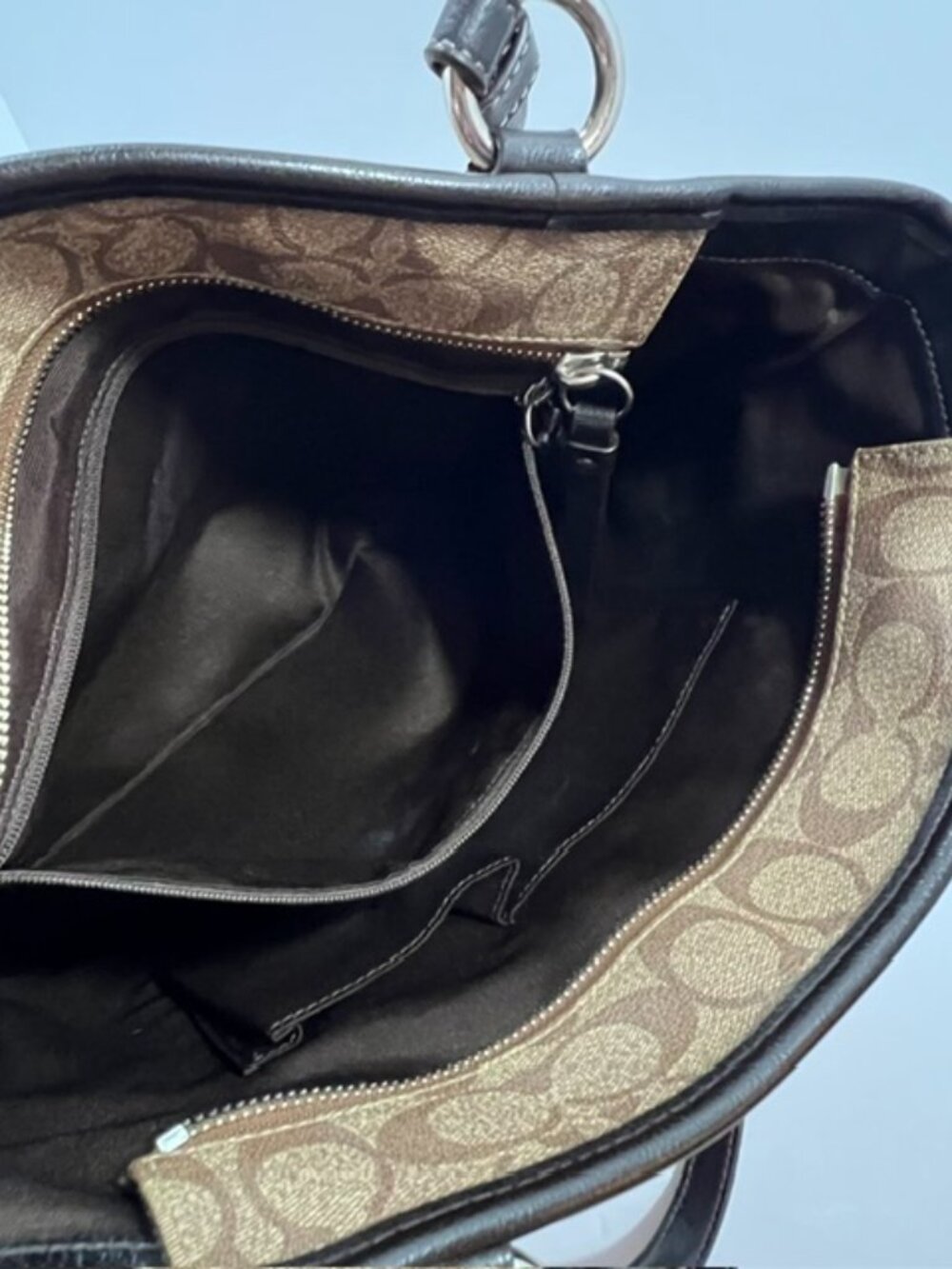 COACH PEYTON HERITAGE TOTE F18917 TAN / DRK BROWN - Picture 14 of 16